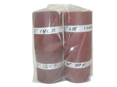 3-5/8"x10 ft Heavy "F" Weight Aluminum Oxide Paper Roll Assortment 01497 - Click Image to Close